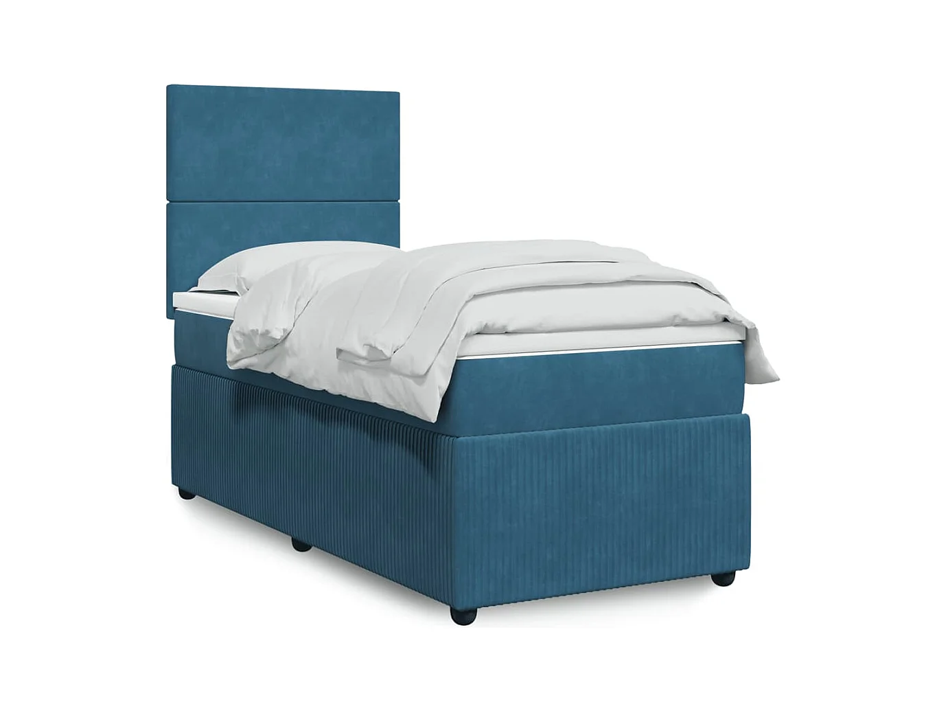 Boxspring met matras fluweel donkerblauw 80x200 cm