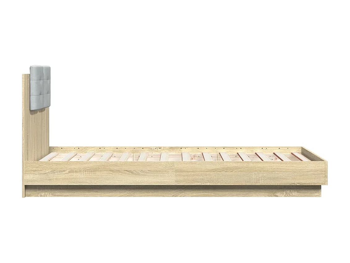 Cadre de lit sans matelas chêne sonoma 75x190 cm