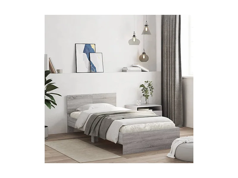 Cadre de lit sans matelas avec tête de lit 100x200 cm