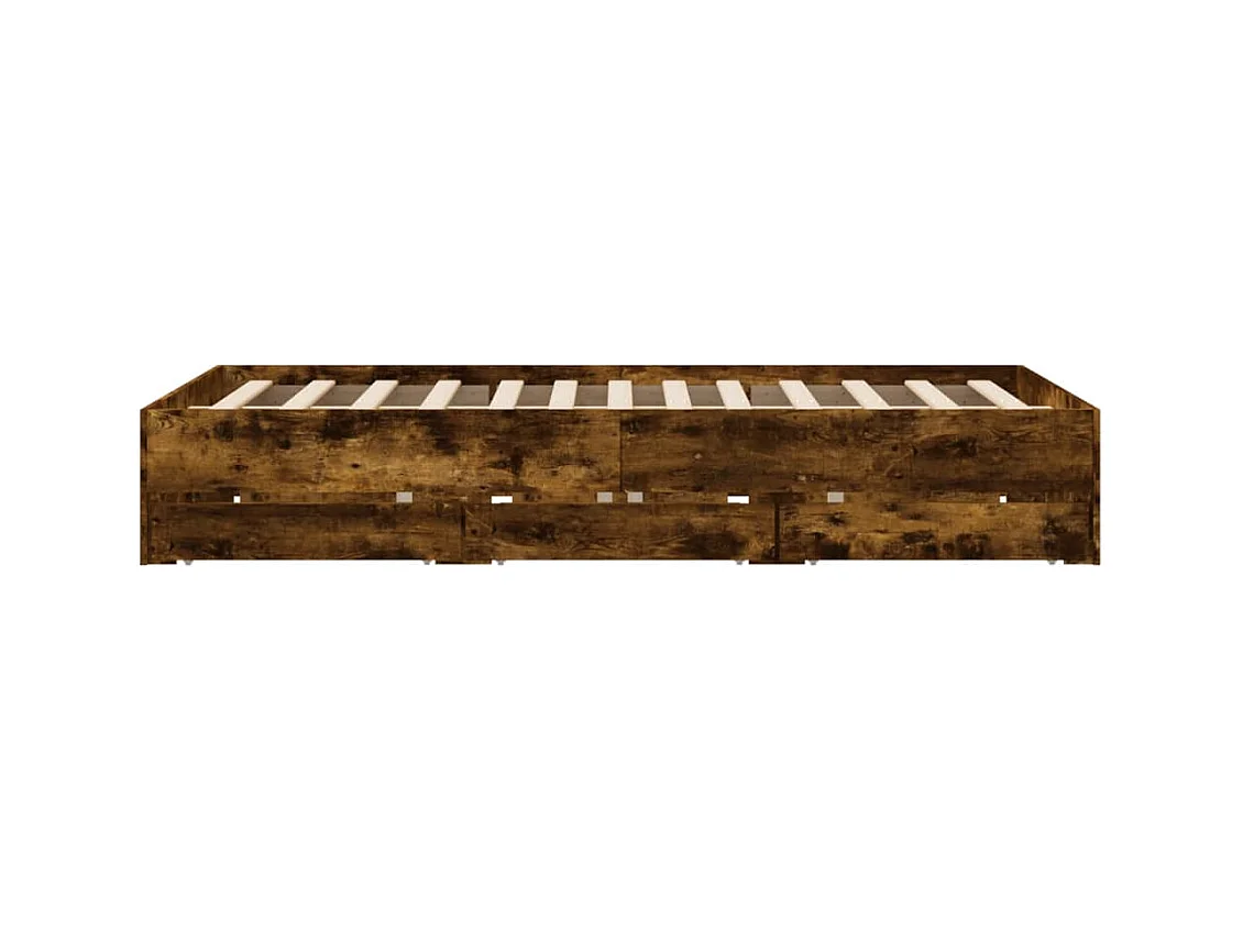 Bedframe met lades bewerkt hout gerookt eikenkleurig 140x200 cm