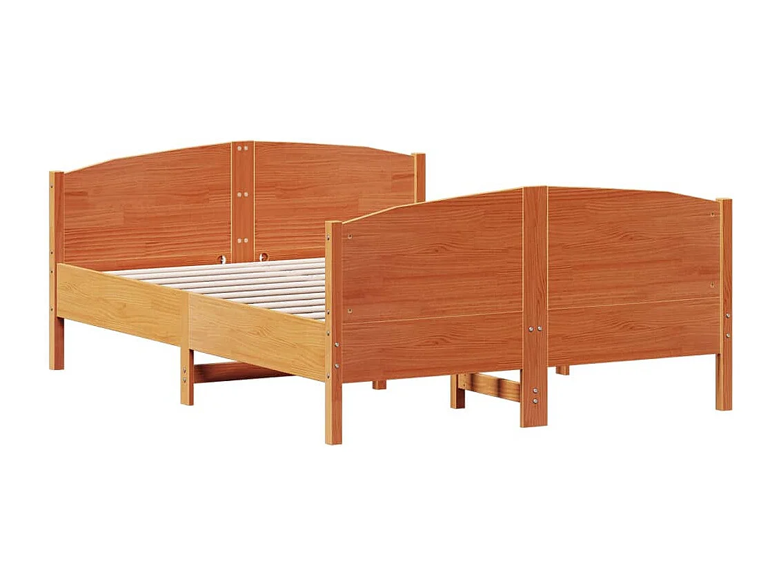 Cadre de lit sans matelas cire marron 140x200cm bois pin massif