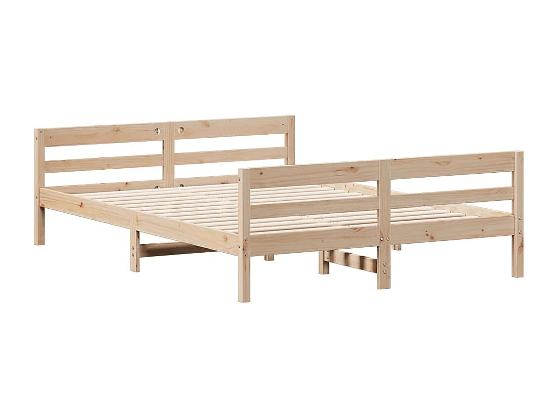 Letto senza Materasso 140x200 cm in Legno Massello di Pino