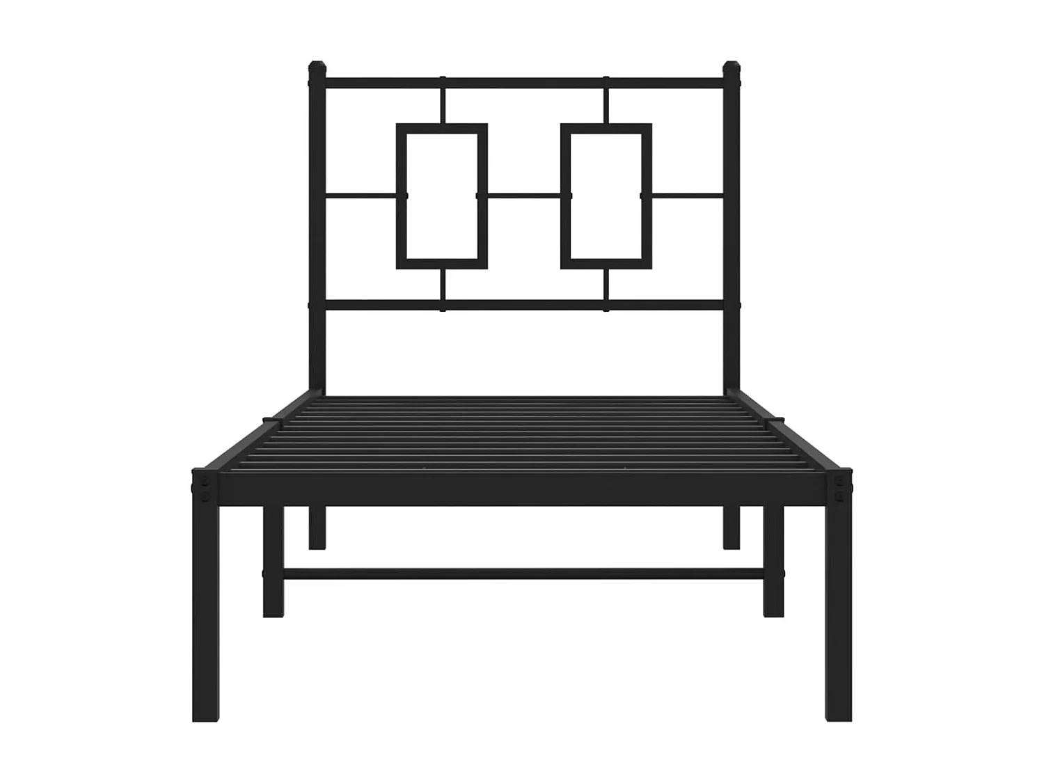 Cadre de lit métal sans matelas avec tête de lit noir 80x200 cm