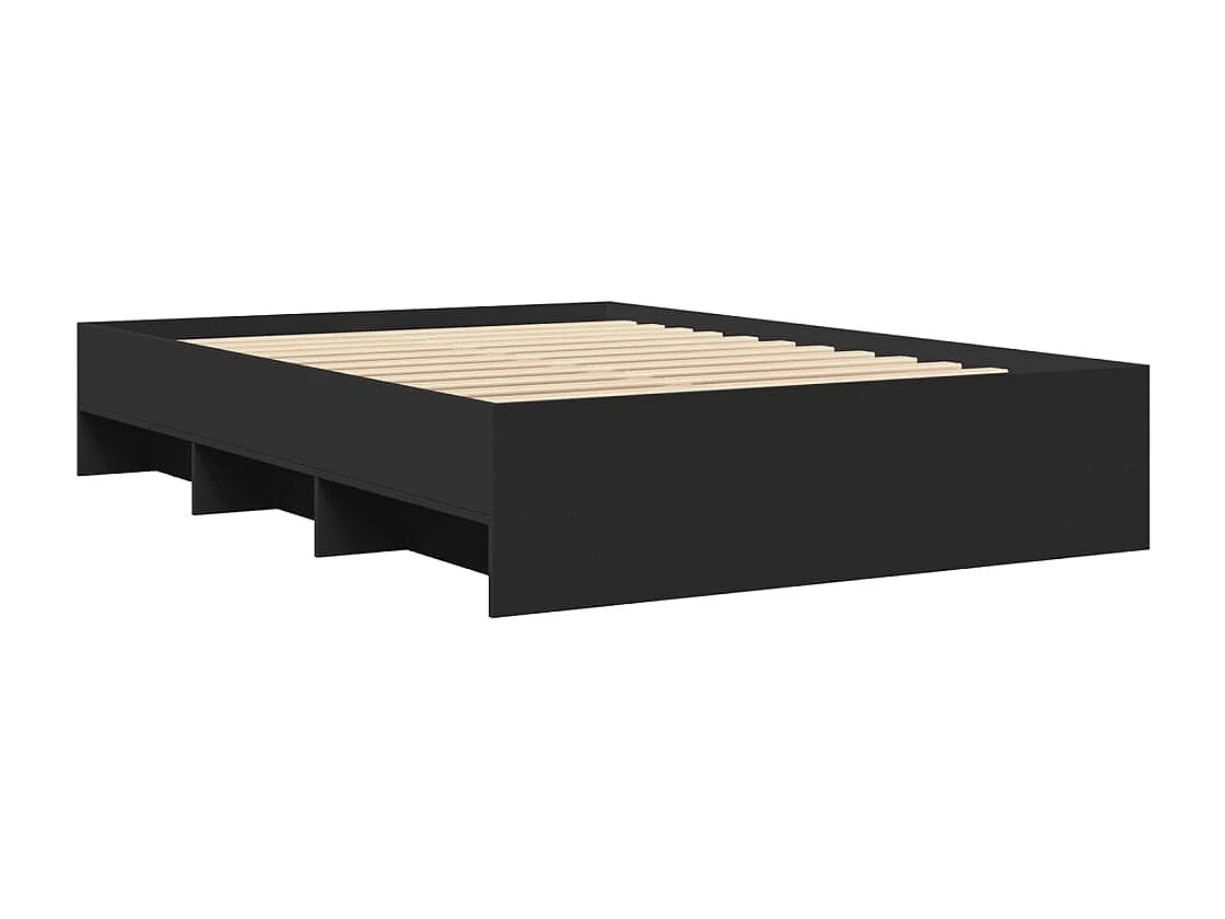 Estructura de cama madera de ingeniería negra 120x200 cm