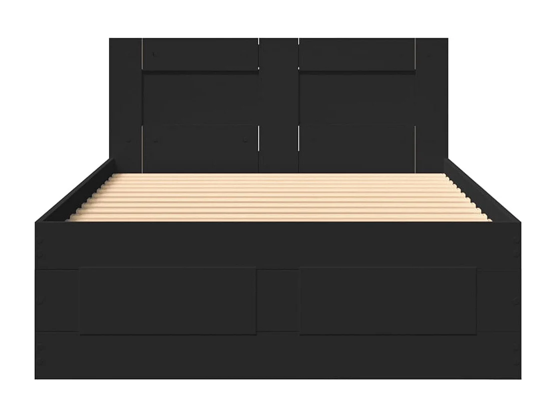 Estrutura cama c/ cabeceira sem colchão 90x200 cm preto