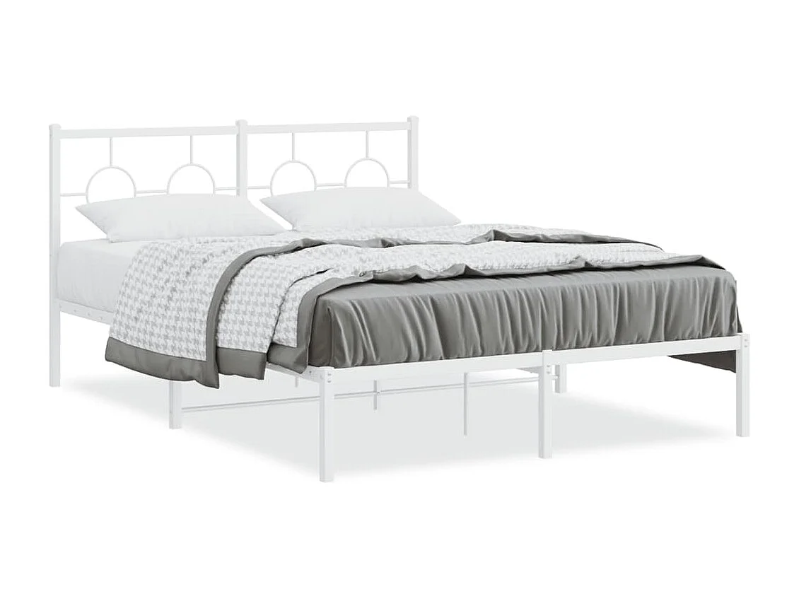 Giroletto con Testiera Metallo Bianco 140x190 cm