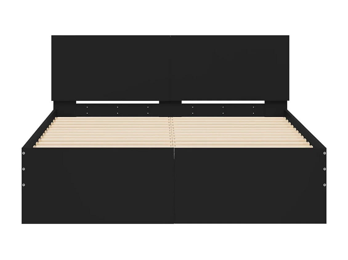 Cadre de lit sans matelas noir 135x190 cm