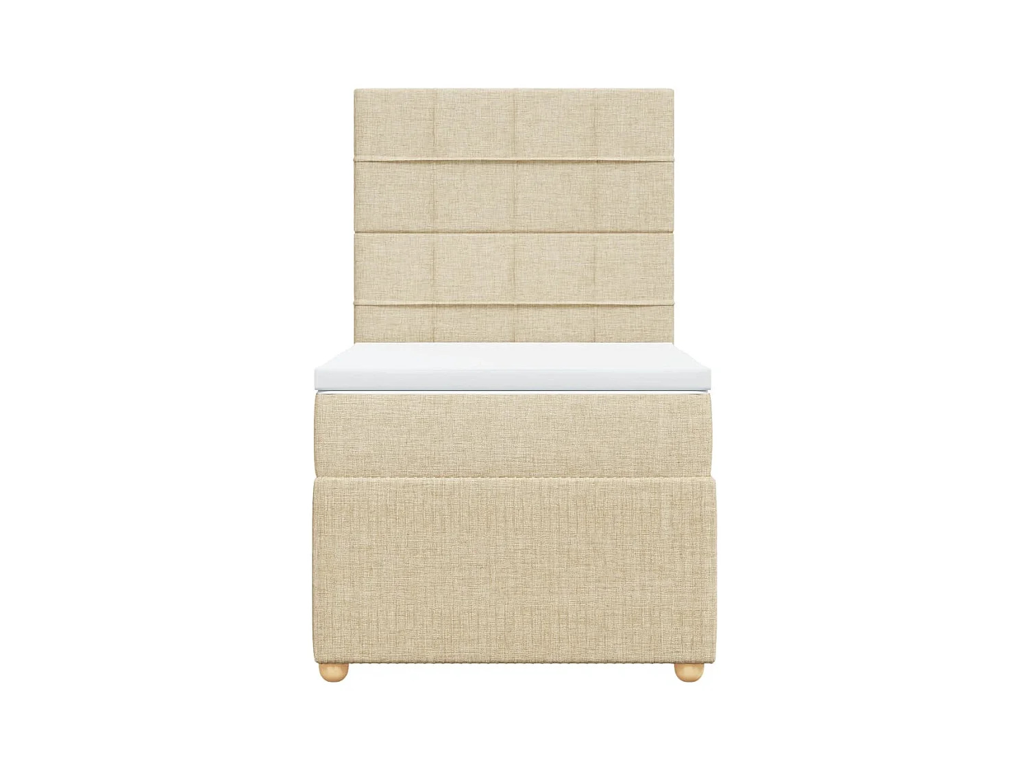 Boxspring met matras stof crèmekleurig 90x190 cm