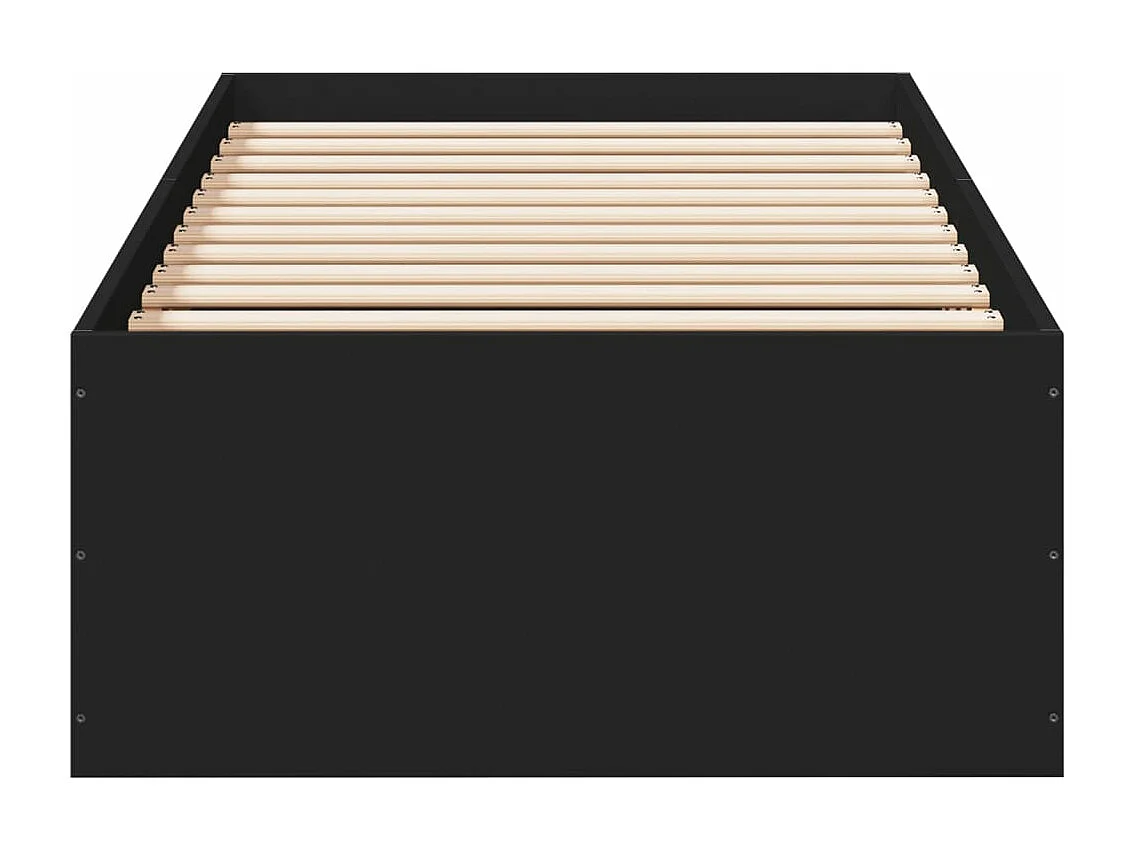 Cadre de lit sans matelas noir 75x190 cm bois ingénierie
