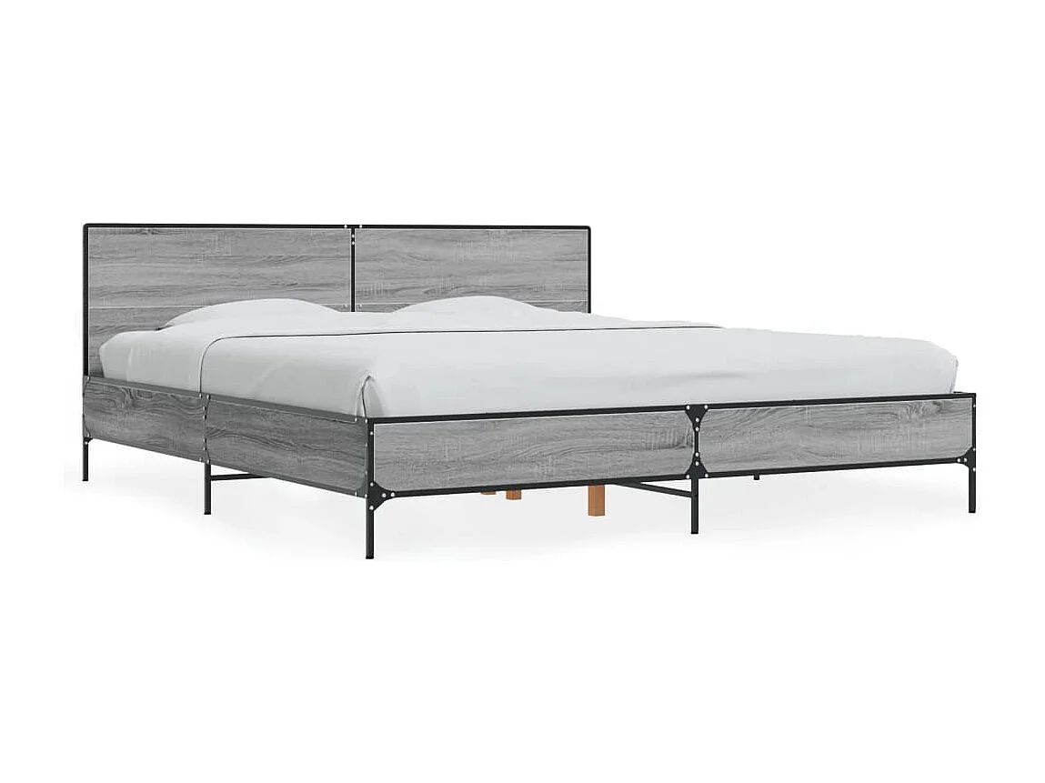 Cadre de lit sans matelas sonoma gris 200x200 cm