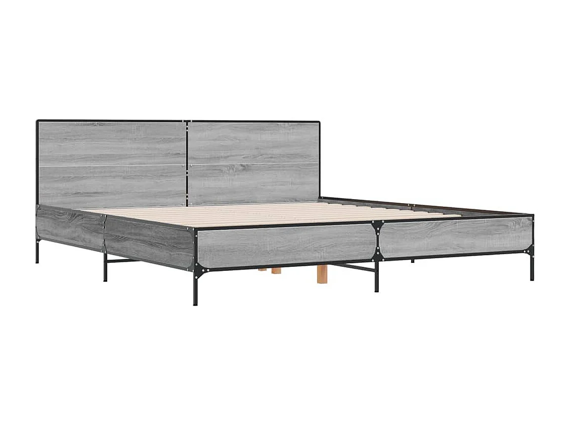 Cadre de lit sans matelas sonoma gris 200x200 cm