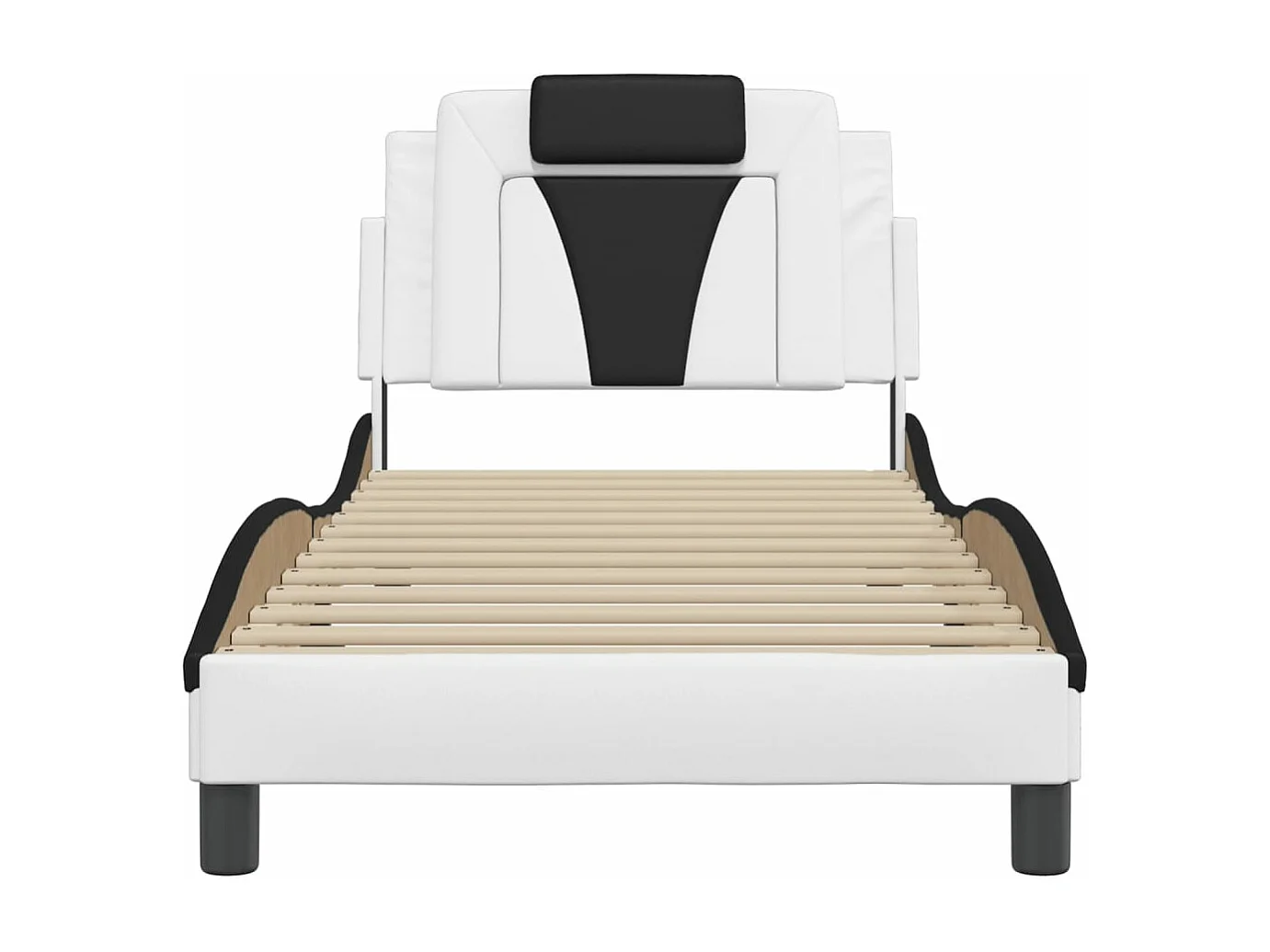 Cadre de lit sans matelas blanc et noir 80x200 cm similicuir