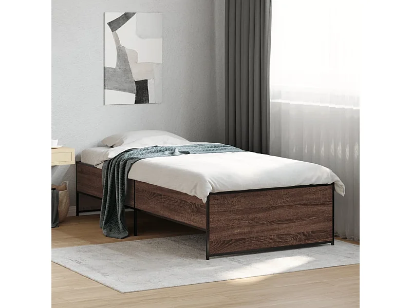 Cadre de lit sans matelas chêne marron 90x190 cm