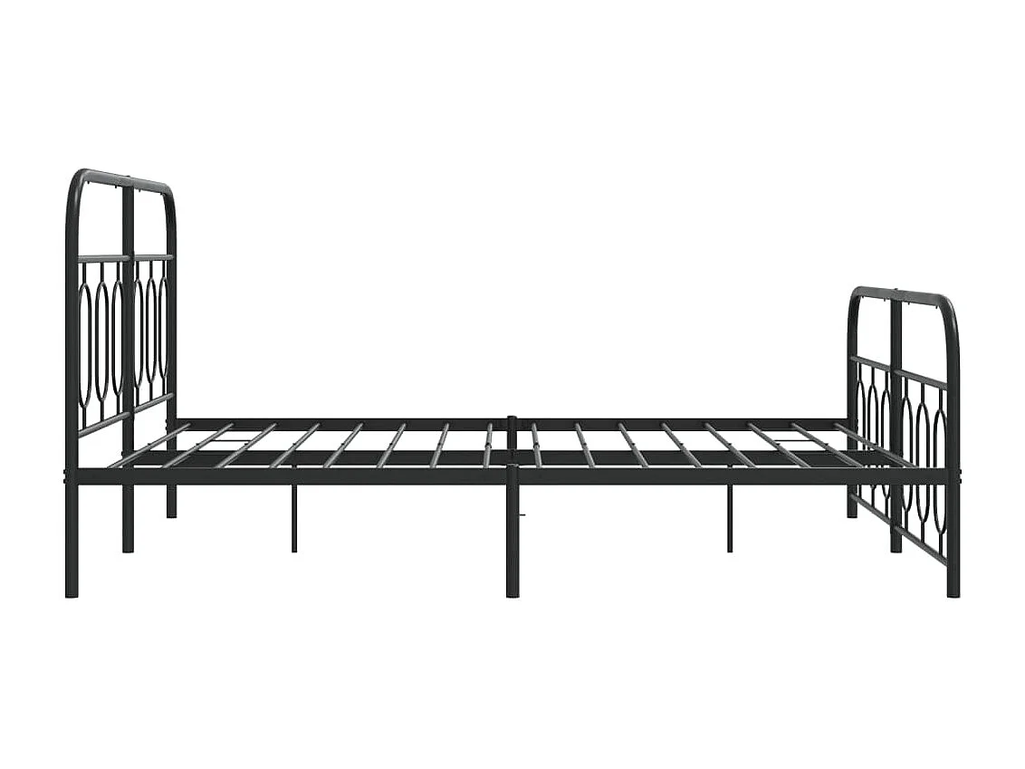 Estrutura de cama com cabeceira e pés 140x190 cm metal preto