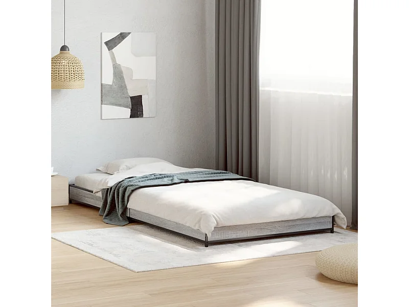 Cadre de lit sans matelas sonoma gris 75x190 cm