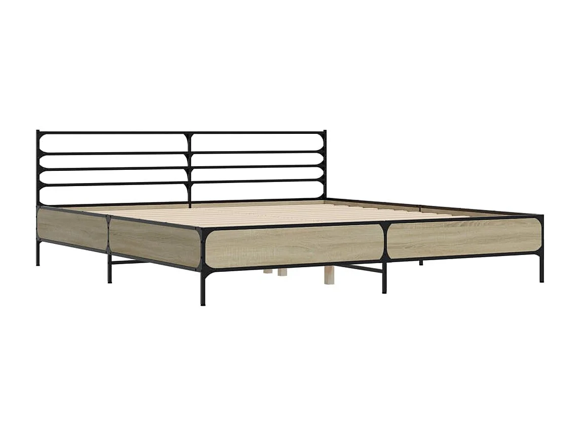 Cadre de lit sans matelas chêne sonoma 200x200 cm
