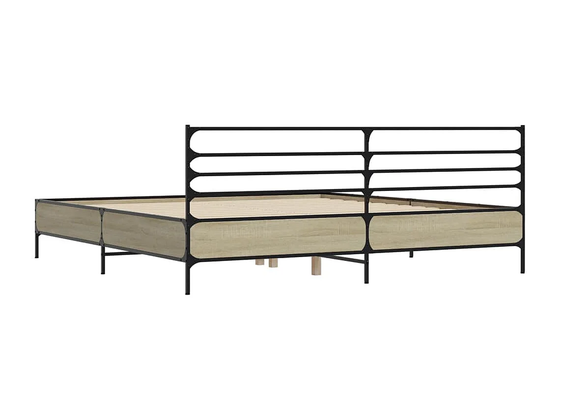 Cadre de lit sans matelas chêne sonoma 200x200 cm