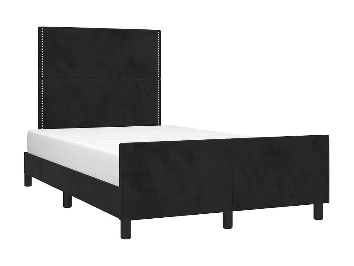 Cadre de lit sans matelas noir 120x190 cm velours