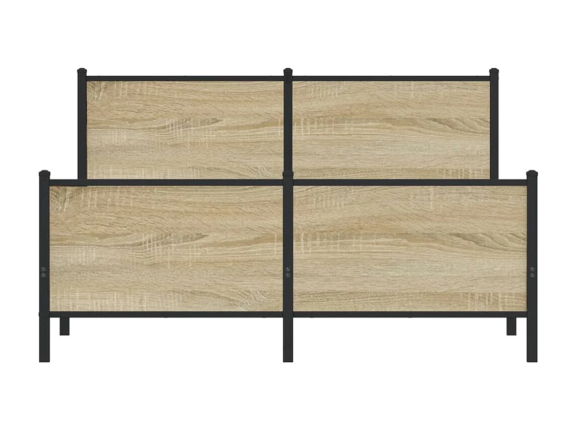 Estructura de cama sin colchón metal roble Sonoma 140x200 cm