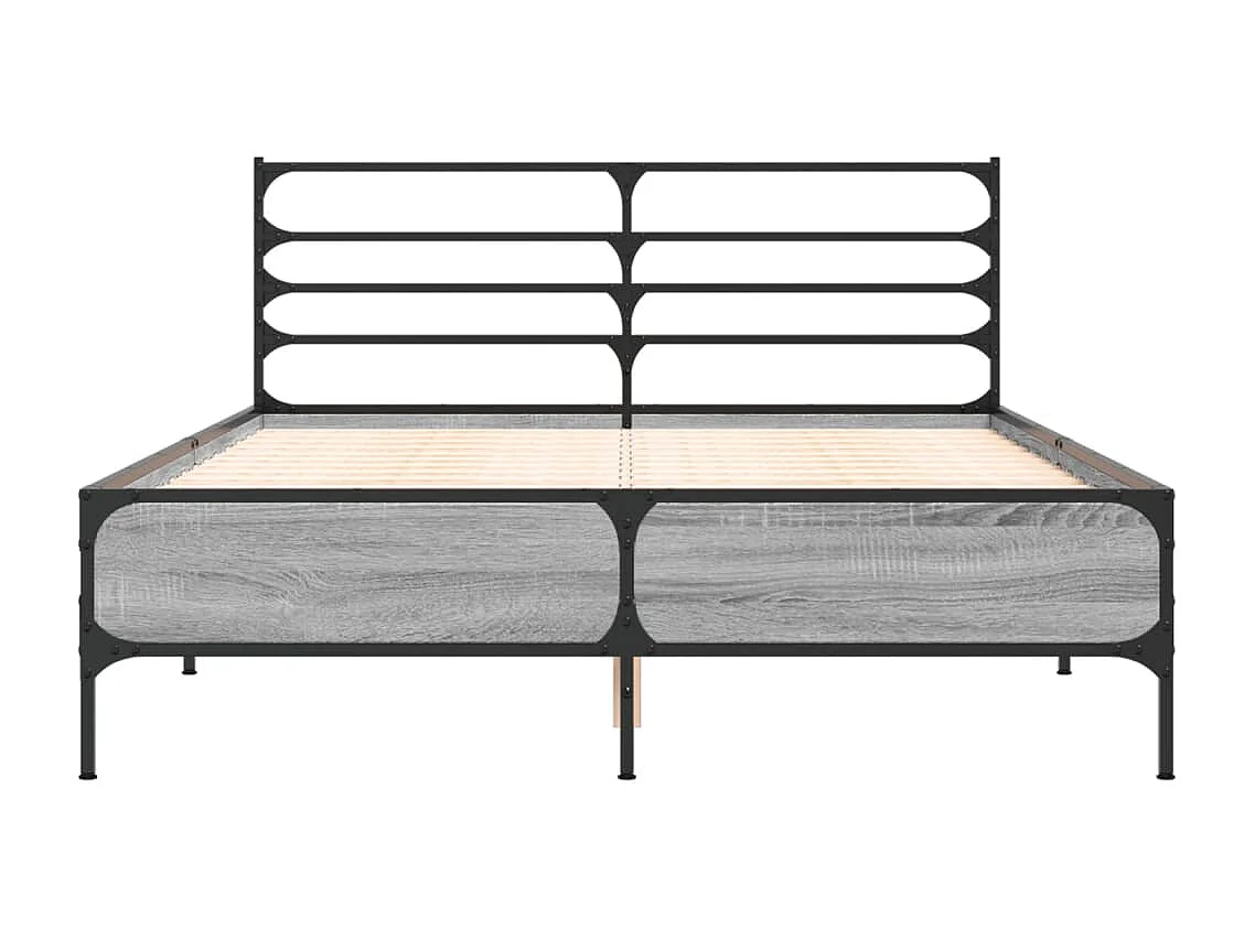Cadre de lit sans matelas sonoma gris 120x200 cm