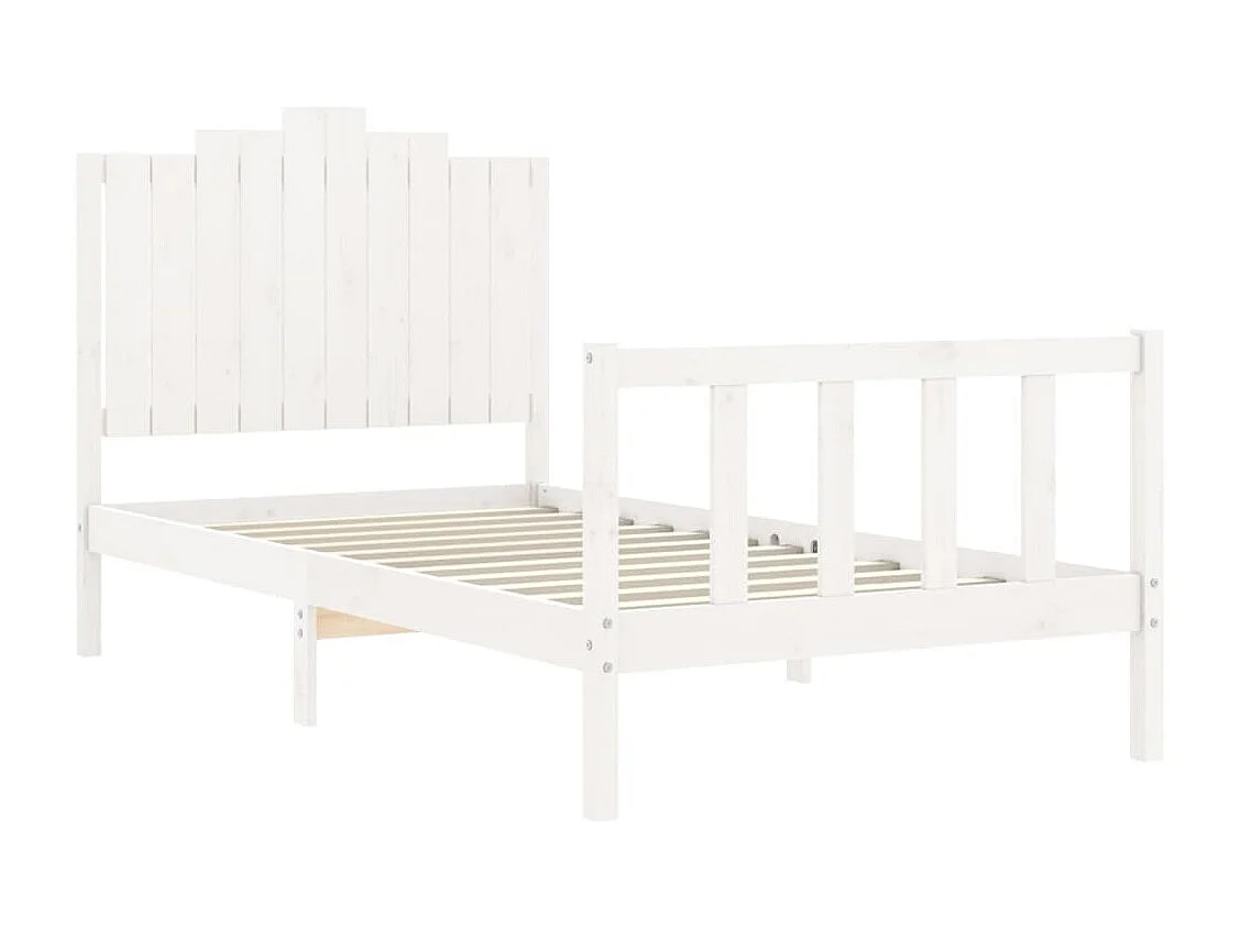 Cama sem colchão 100x200 cm madeira de pinho maciça branco