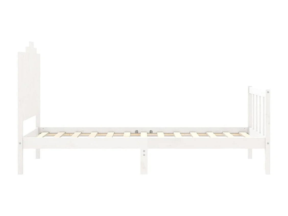 Cama sem colchão 100x200 cm madeira de pinho maciça branco