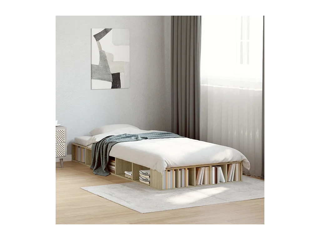 Cadre de lit sans matelas chêne sonoma 90x200 cm