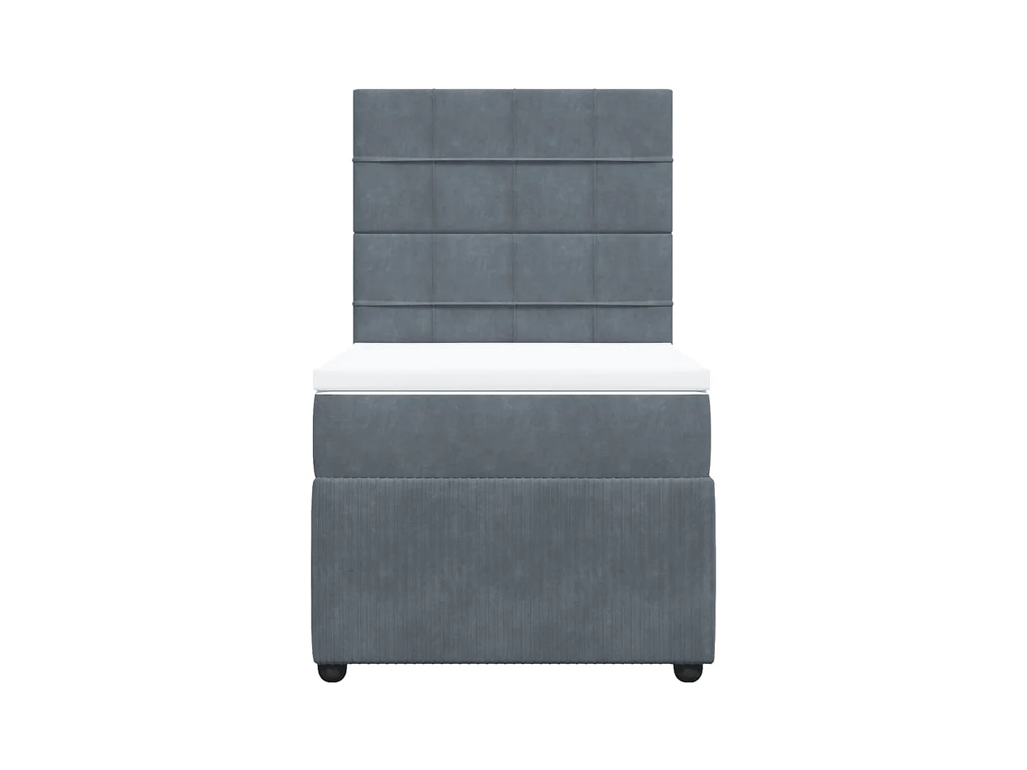Sommier à lattes de lit et matelas Gris foncé 90x200 cm Velours