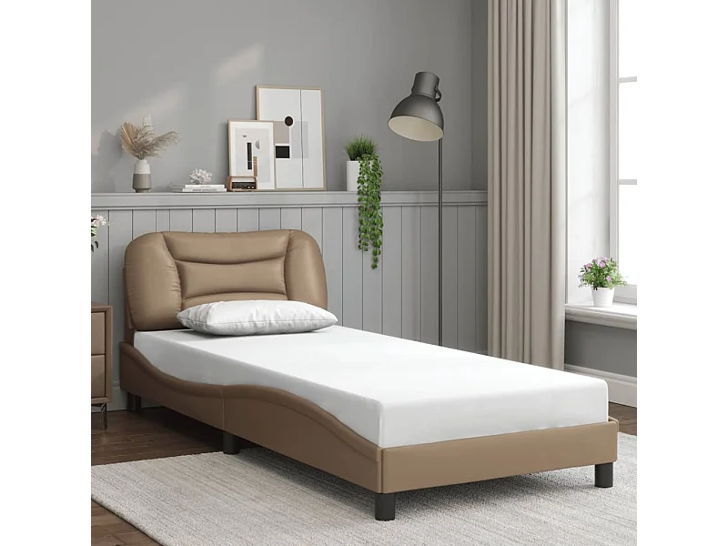 Cadre de lit sans matelas cappuccino 80x200 cm similicuir