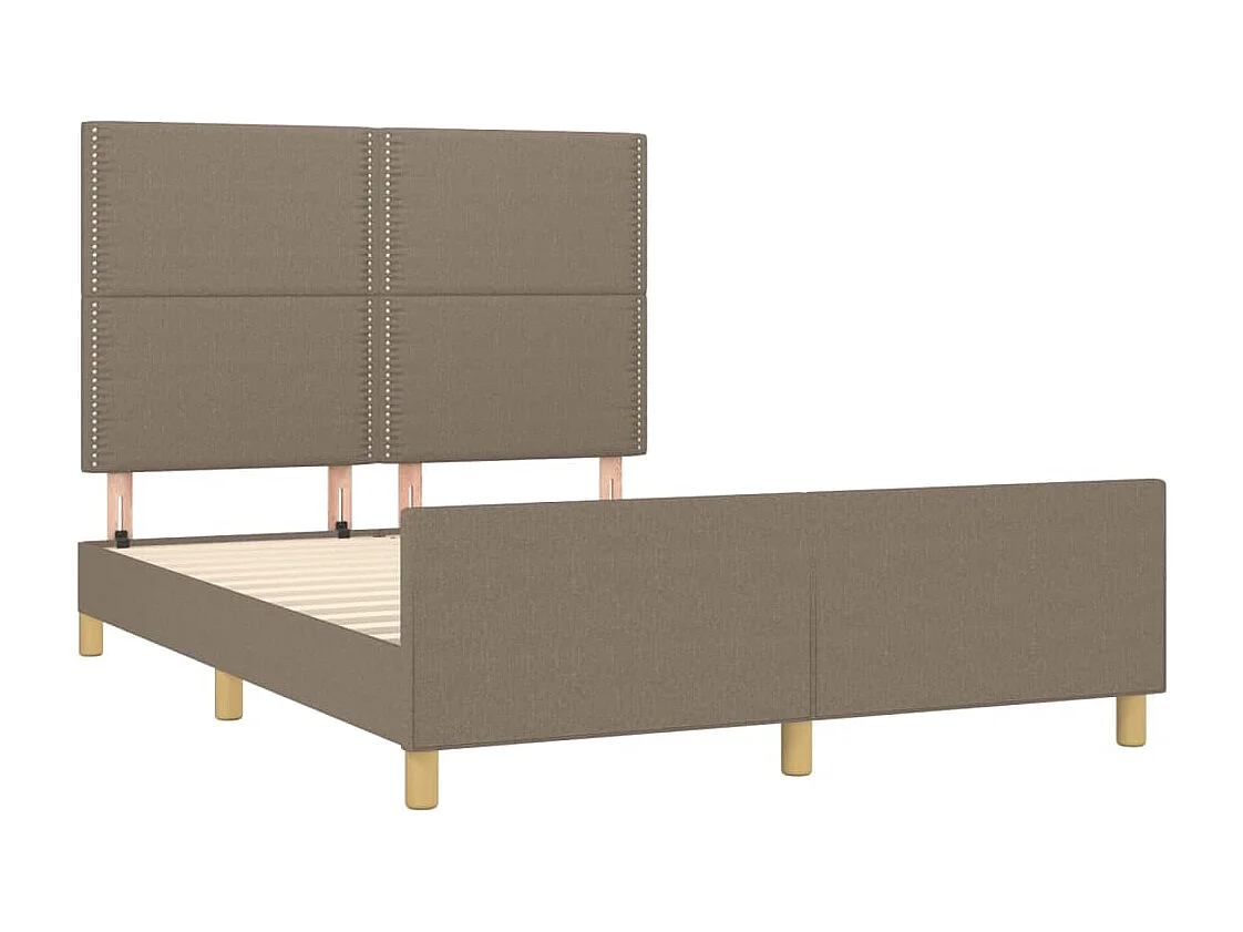 Cadre de lit sans matelas taupe 140x190 cm tissu