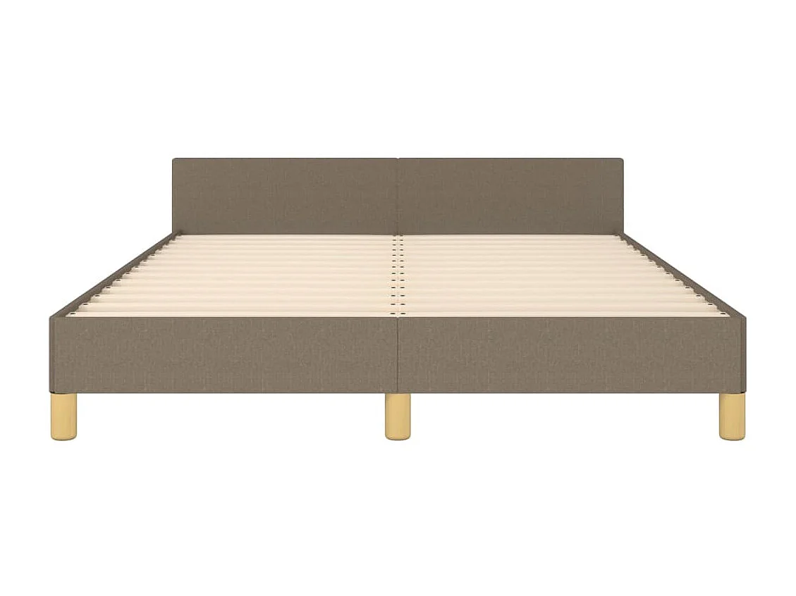 Cadre de lit sans matelas taupe 140x190 cm tissu
