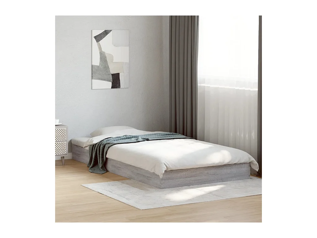Bettgestell Grau Sonoma 100x200 cm Holzwerkstoff