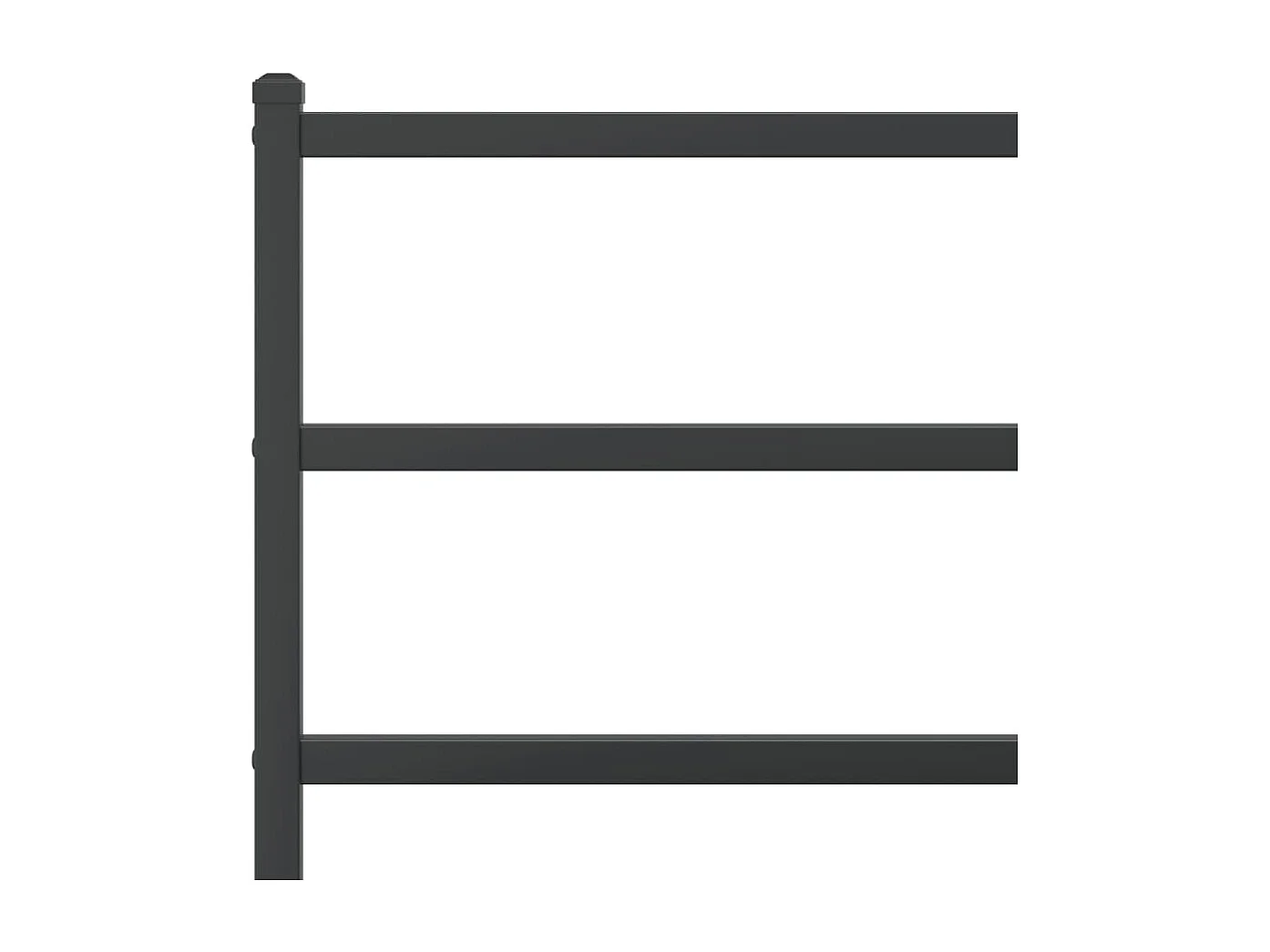 Cadre de lit métal sans matelas avec pied de lit noir 140x200cm