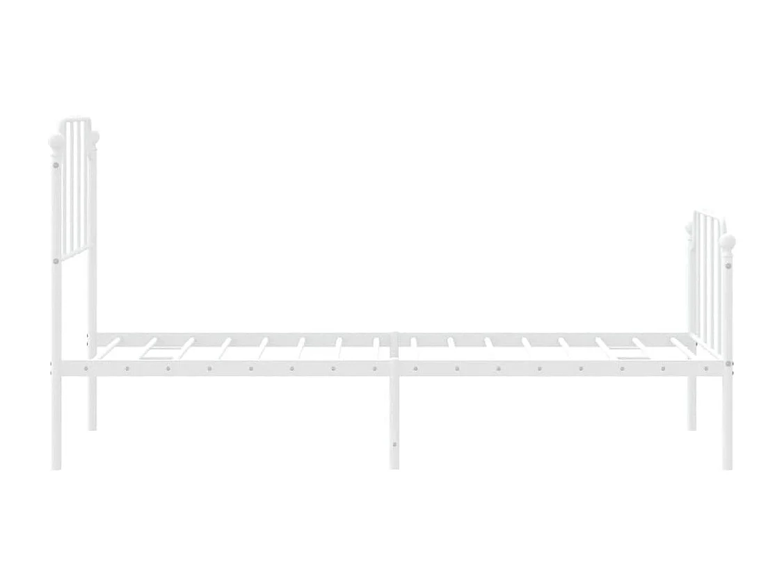 Giroletto con Testiera e Pediera Metallo Bianco 80x200 cm