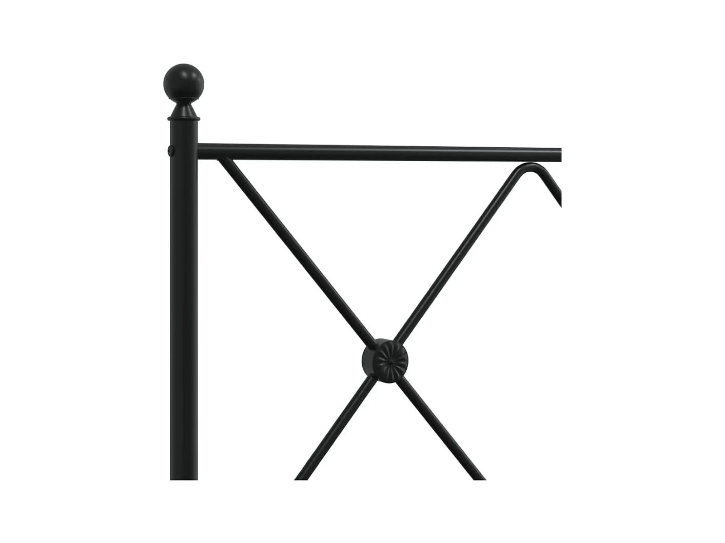 Cadre de lit métal sans matelas avec pied de lit noir 75x190 cm