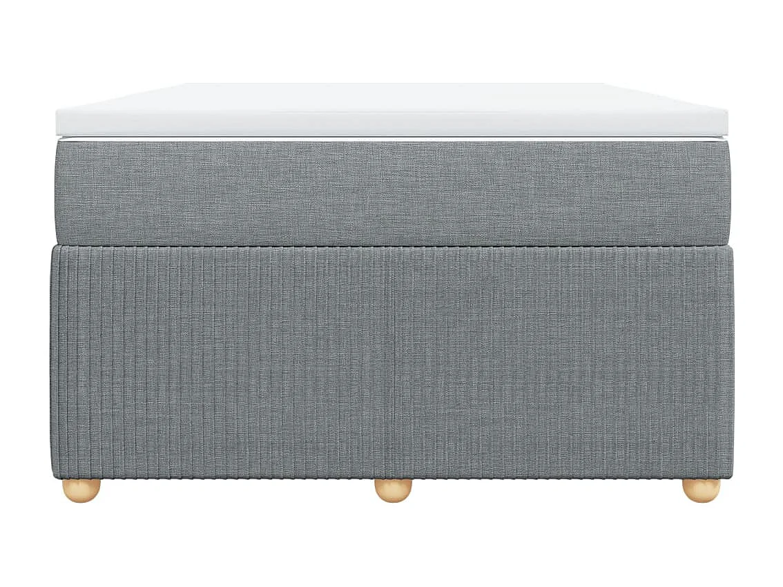 Cama box spring con colchón tela gris claro 120x190 cm