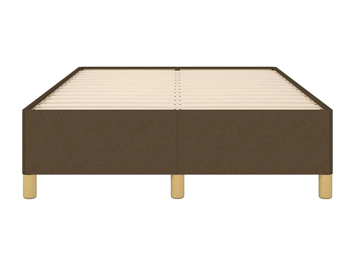 Cadre de lit sans matelas marron foncé 120x190 cm tissu