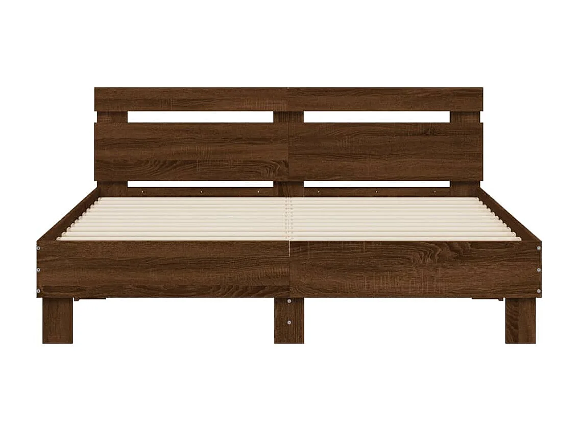 Cadre de lit sans matelas chêne marron 140x190 cm