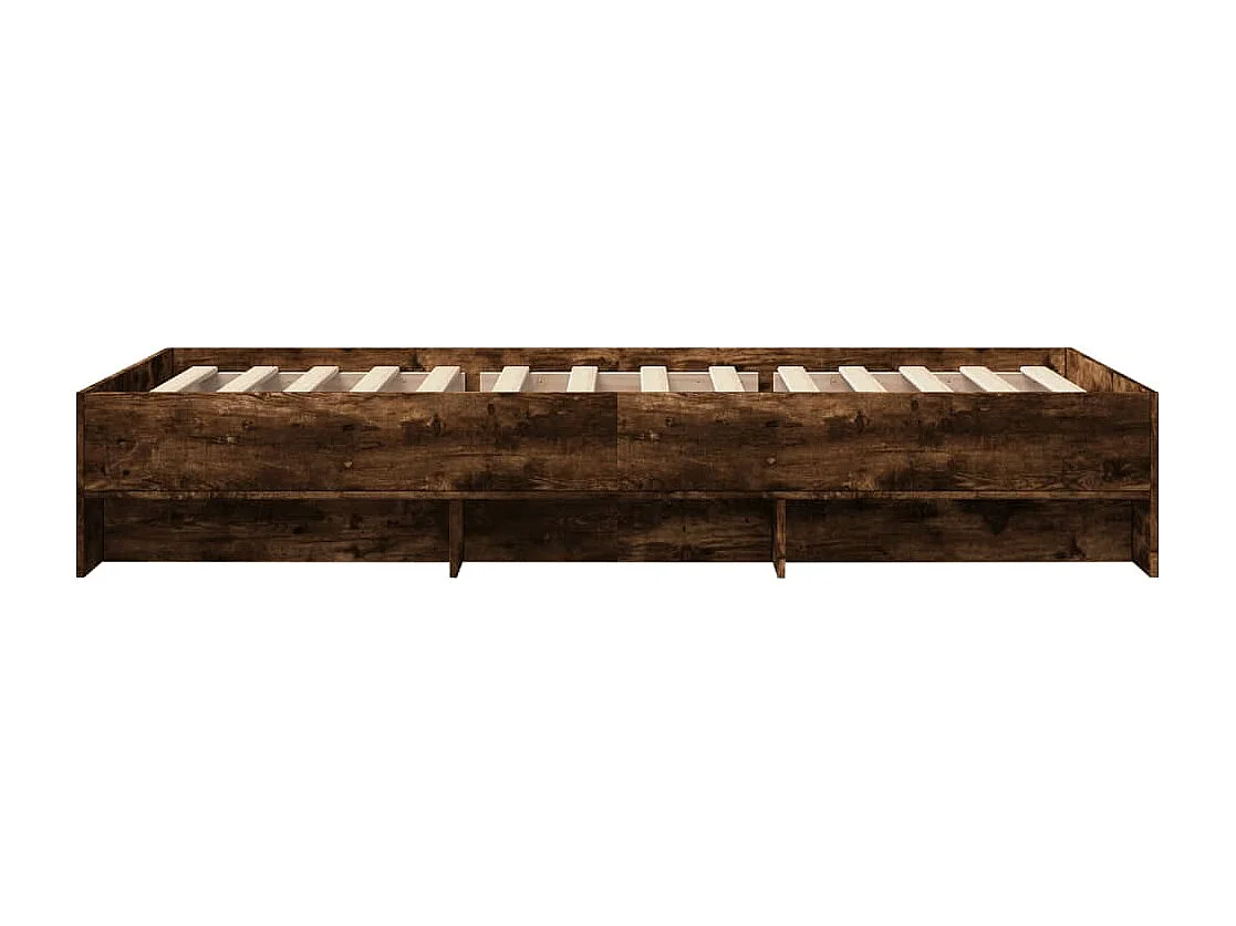 Cadre de lit sans matelas chêne fumé 75x190cm bois d'ingénierie