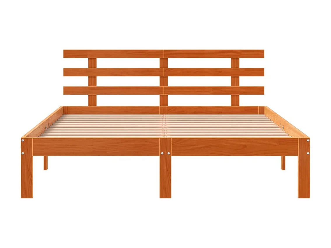 Estructura de cama sin colchón madera maciza marrón 120x190 cm
