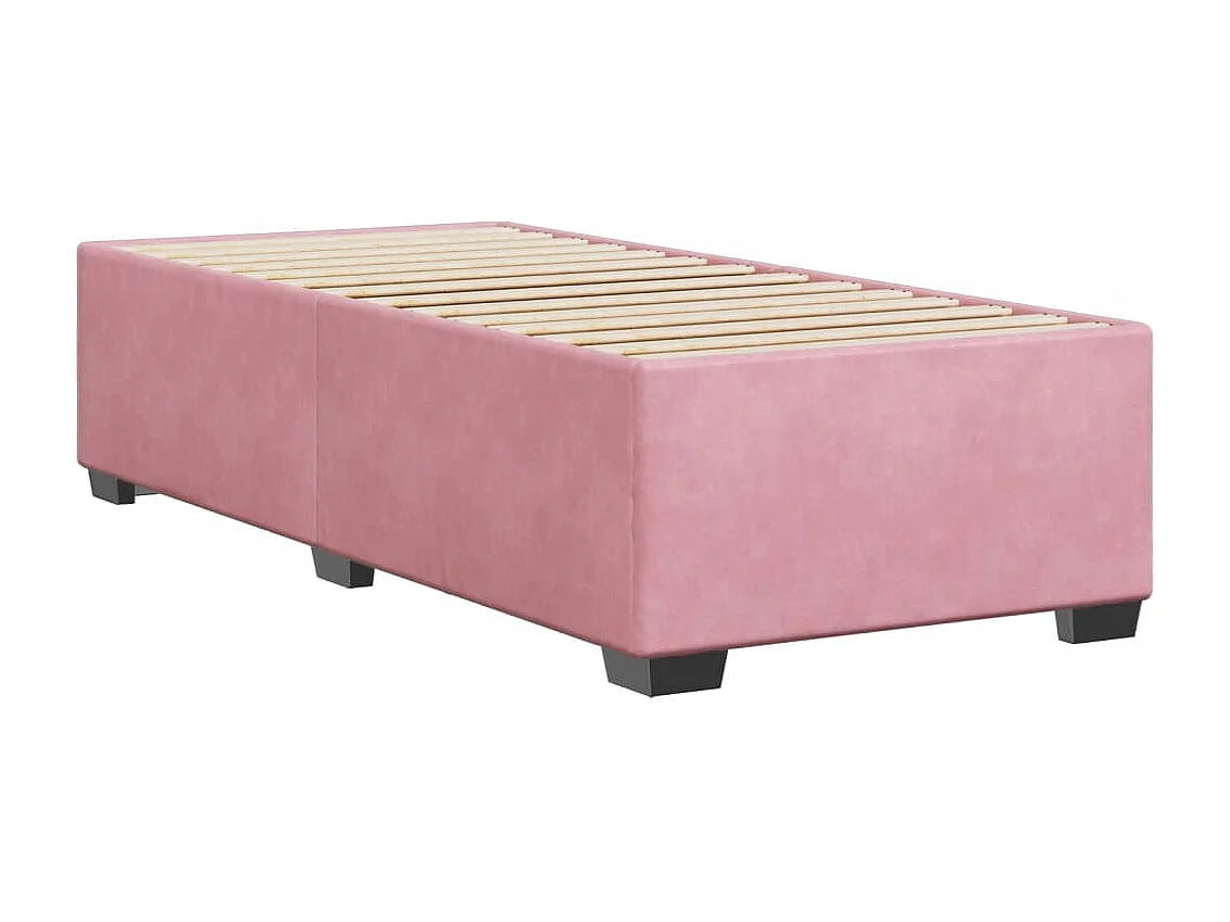Cadre de lit sans matelas rose 90x190 cm velours
