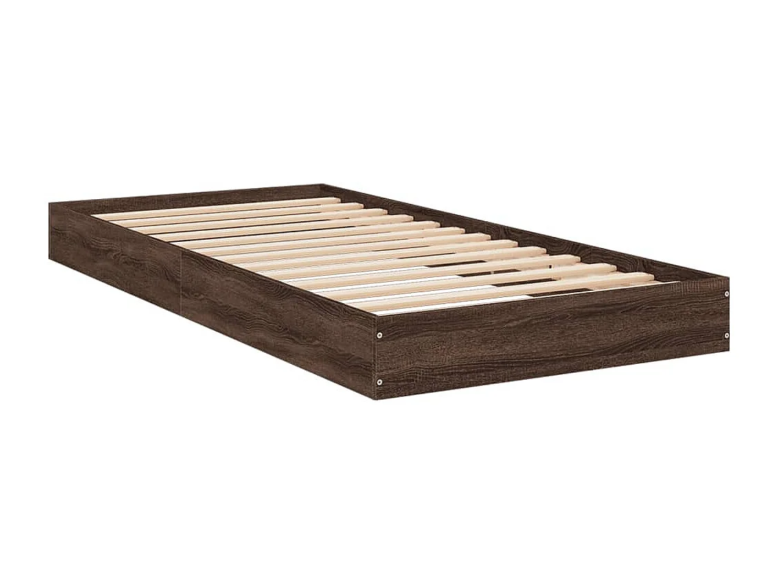 Cadre de lit sans matelas chêne marron 90x200cm bois ingénierie