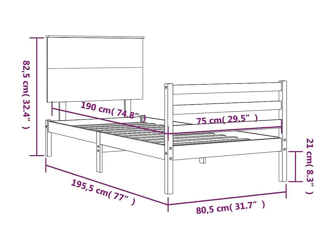 Cadre de lit sans matelas chêne marron 90x200cm bois ingénierie