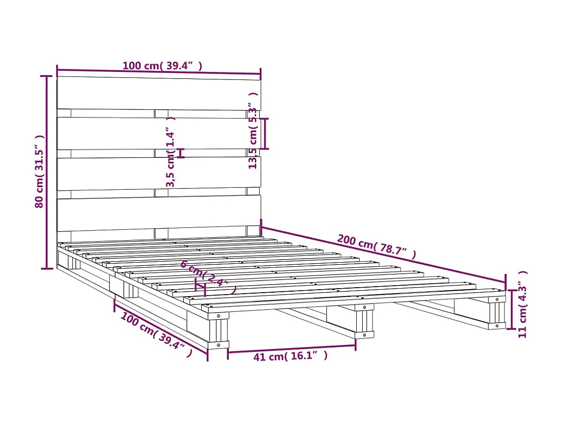Cadre de lit sans matelas noir 180x200 cm similicuir