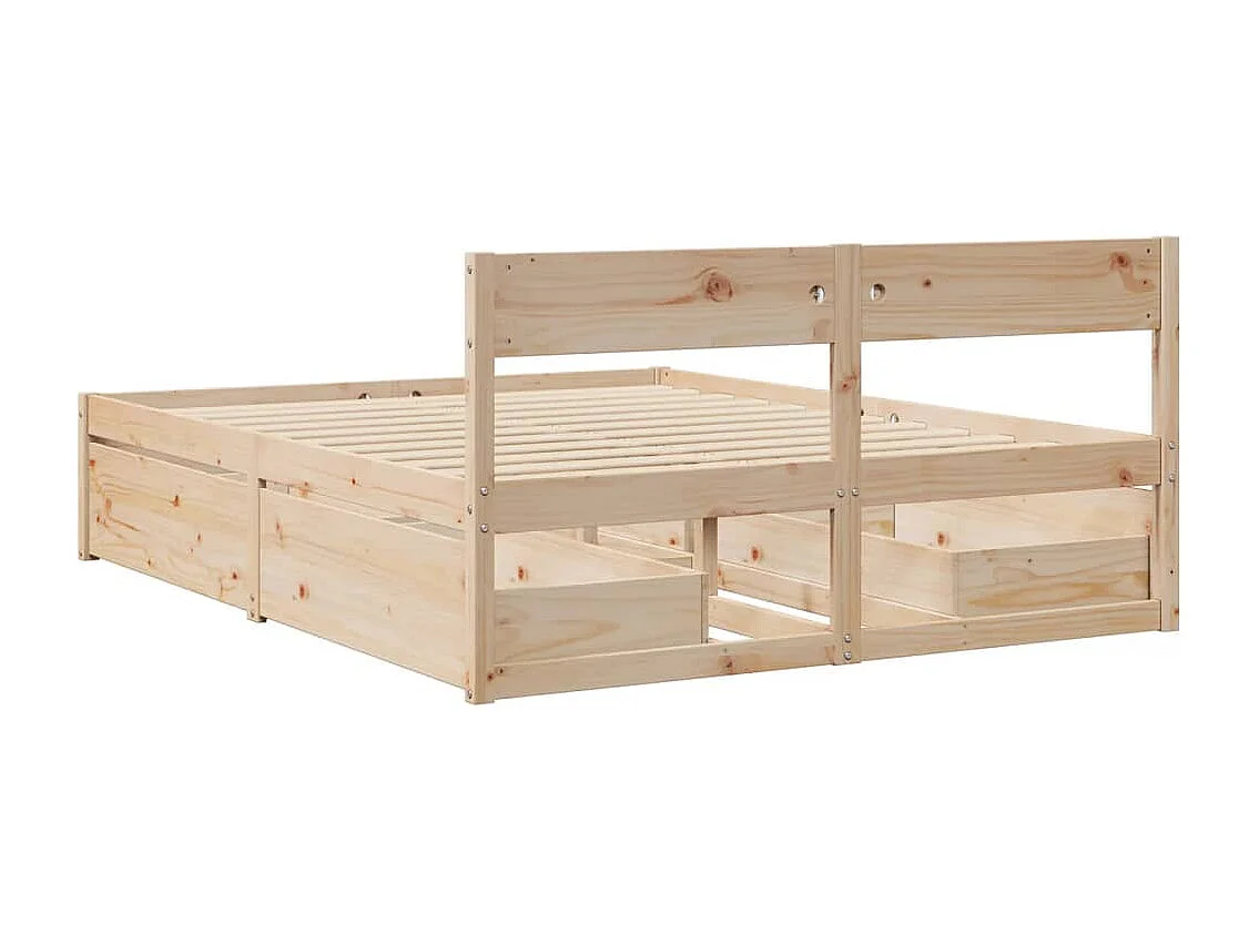 Cadre de lit sans matelas 140x200 cm bois massif de pin