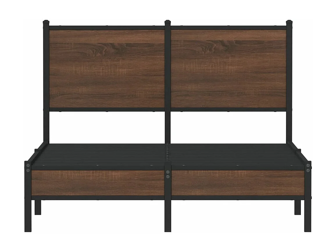 Cadre de lit en métal sans matelas chêne marron 120x200 cm