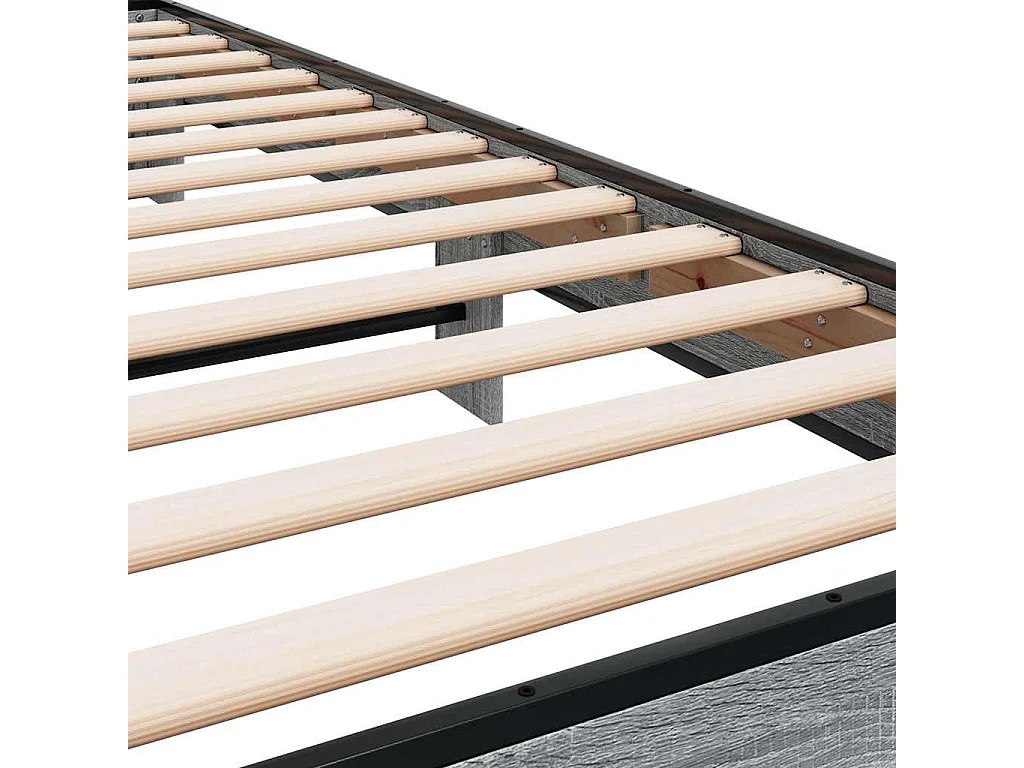Bettgestell Grau Sonoma 90x200 cm Holzwerkstoff und Metall
