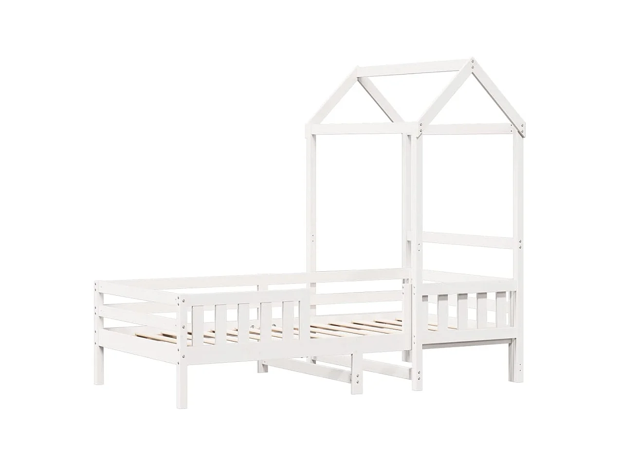 Cadre de lit avec toit sans matelas blanc 80x200 cm