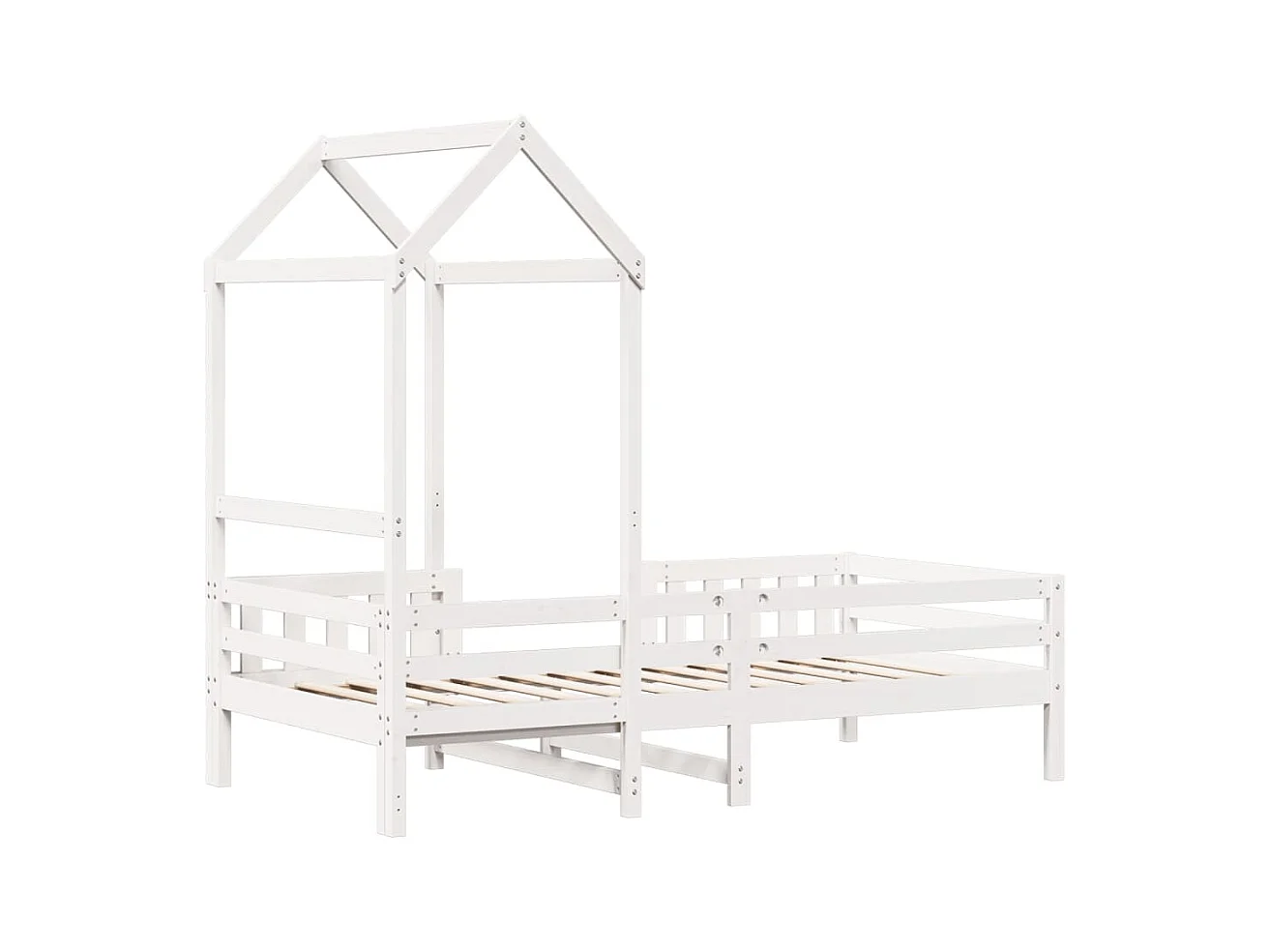 Cadre de lit avec toit sans matelas blanc 80x200 cm