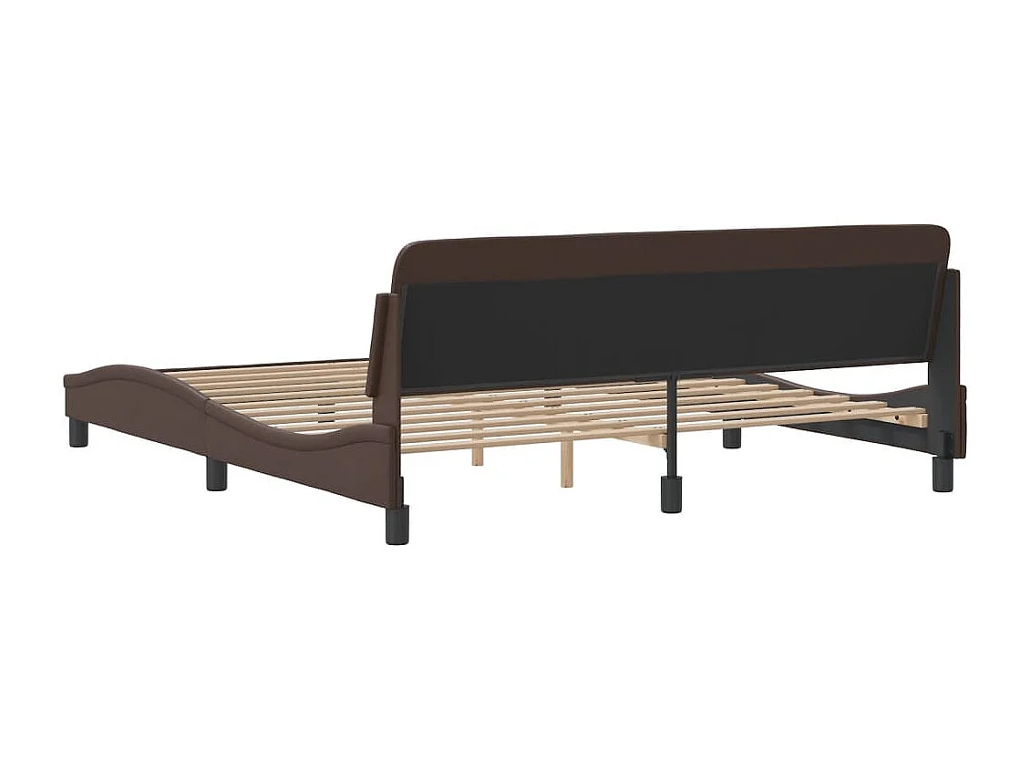 Giroletto con Testiera Marrone 180x200 cm in Similpelle